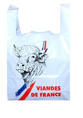 Bretelles BD Blanc "Viande de France"  26+6+6x45 - 50Mµ /500